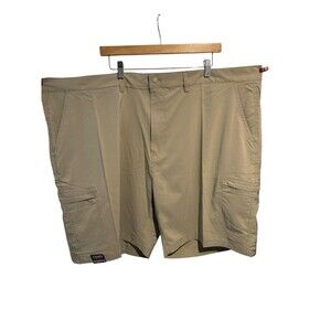 NWT Chaps Flat Front Performance Shorts Hampton Khaki Sz 52x9 Inseam
